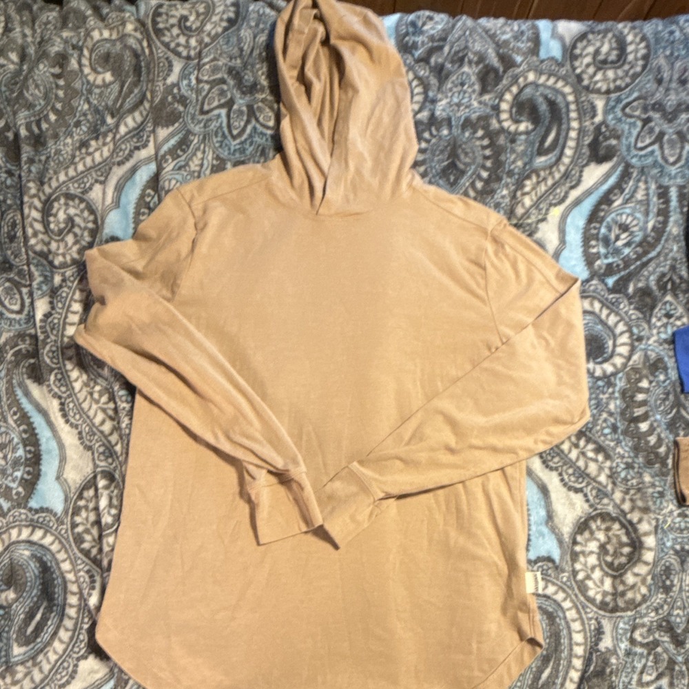 Magellan Outdoors Men's Tan Pullover Hoodie S Regular Classic Fit Solid LS